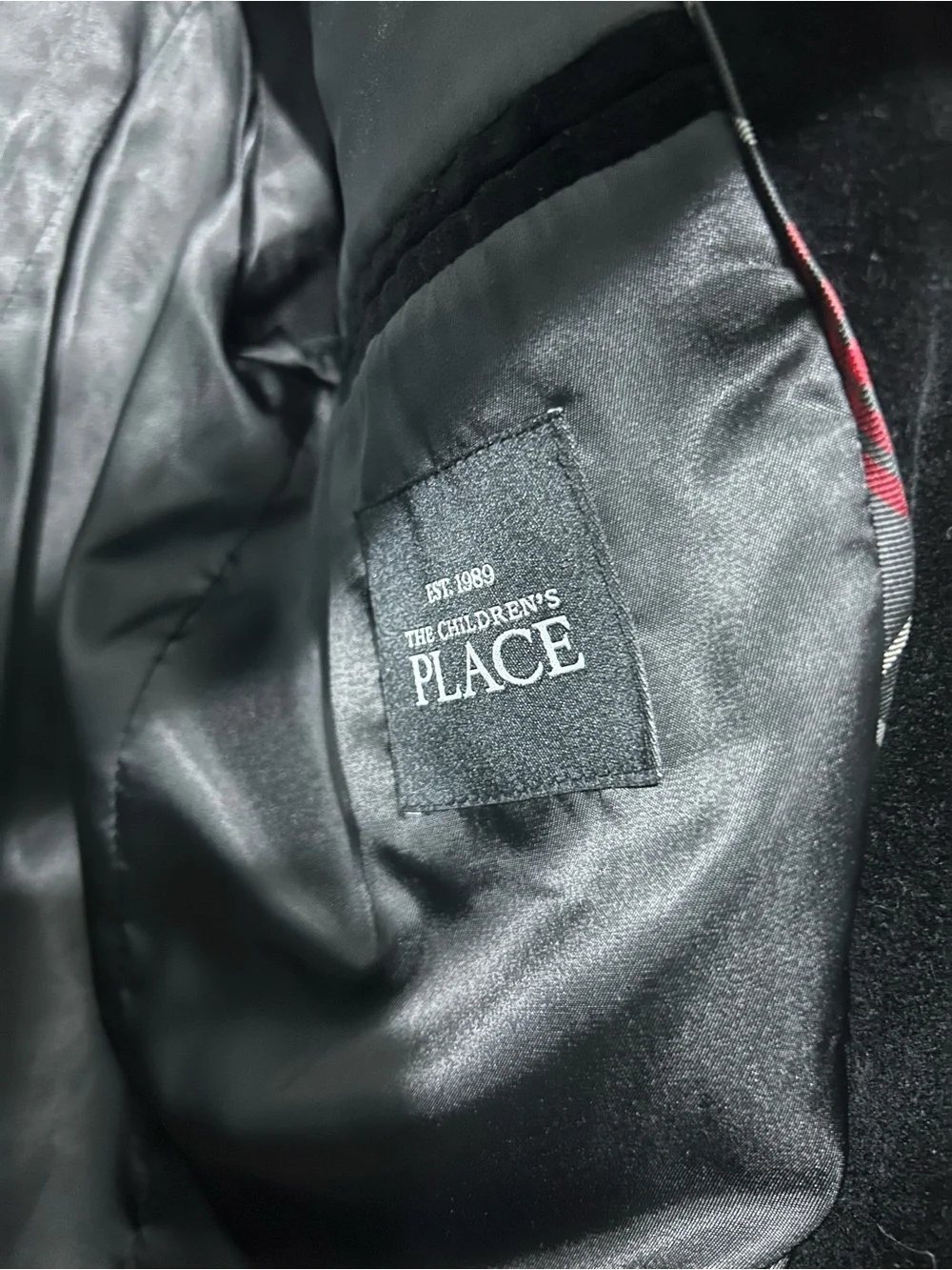 The Children's Place Black Velvet Sport Coat Blazer cotton